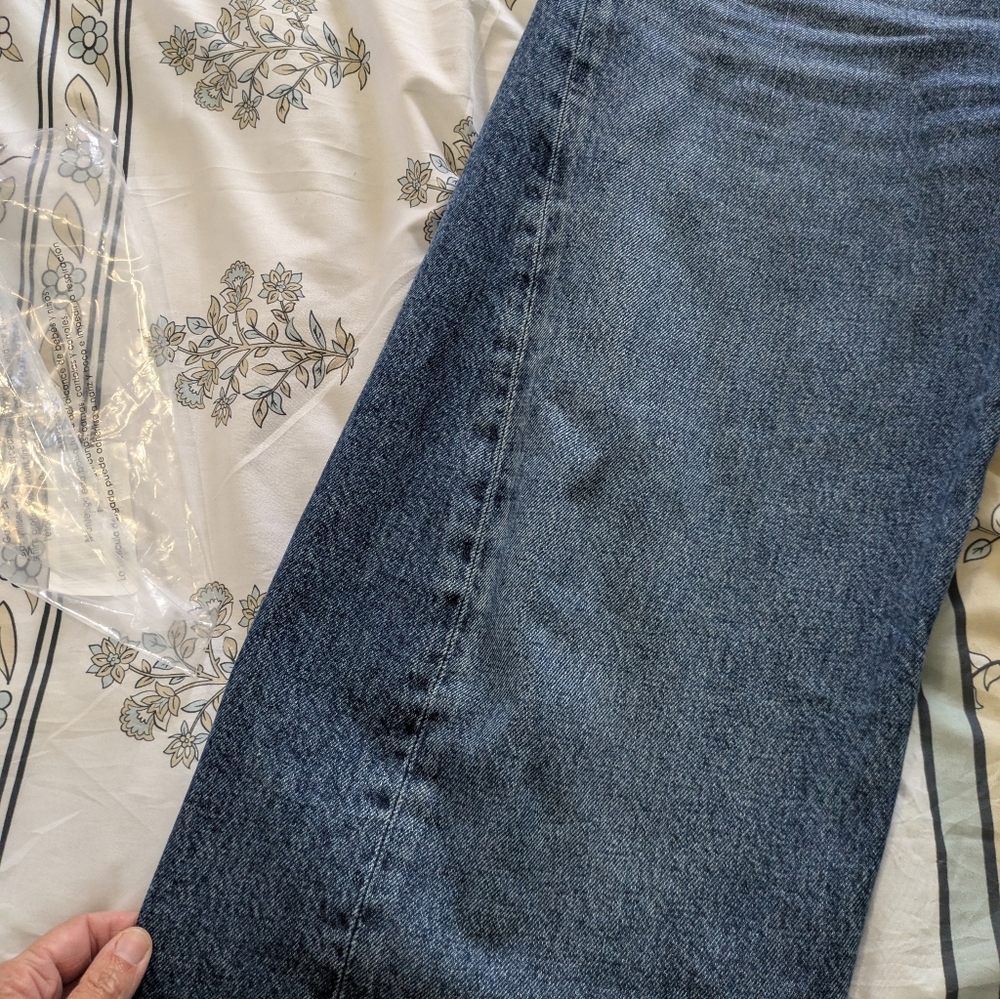 Agolde Dark Indigo Wide Leg High-Rise Jeans - Picture 9 of 11